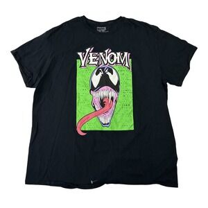 Marvel Venom Graphic Tee Mens 2XL Black Short Sleeve Cotton T-Shirt
